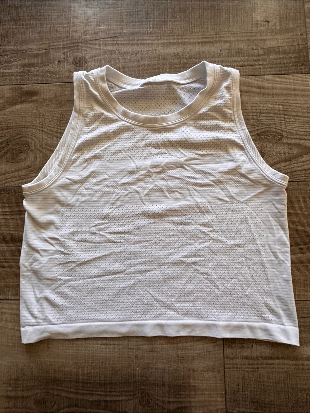 lululemon athletica White Mesh Cropped Tank